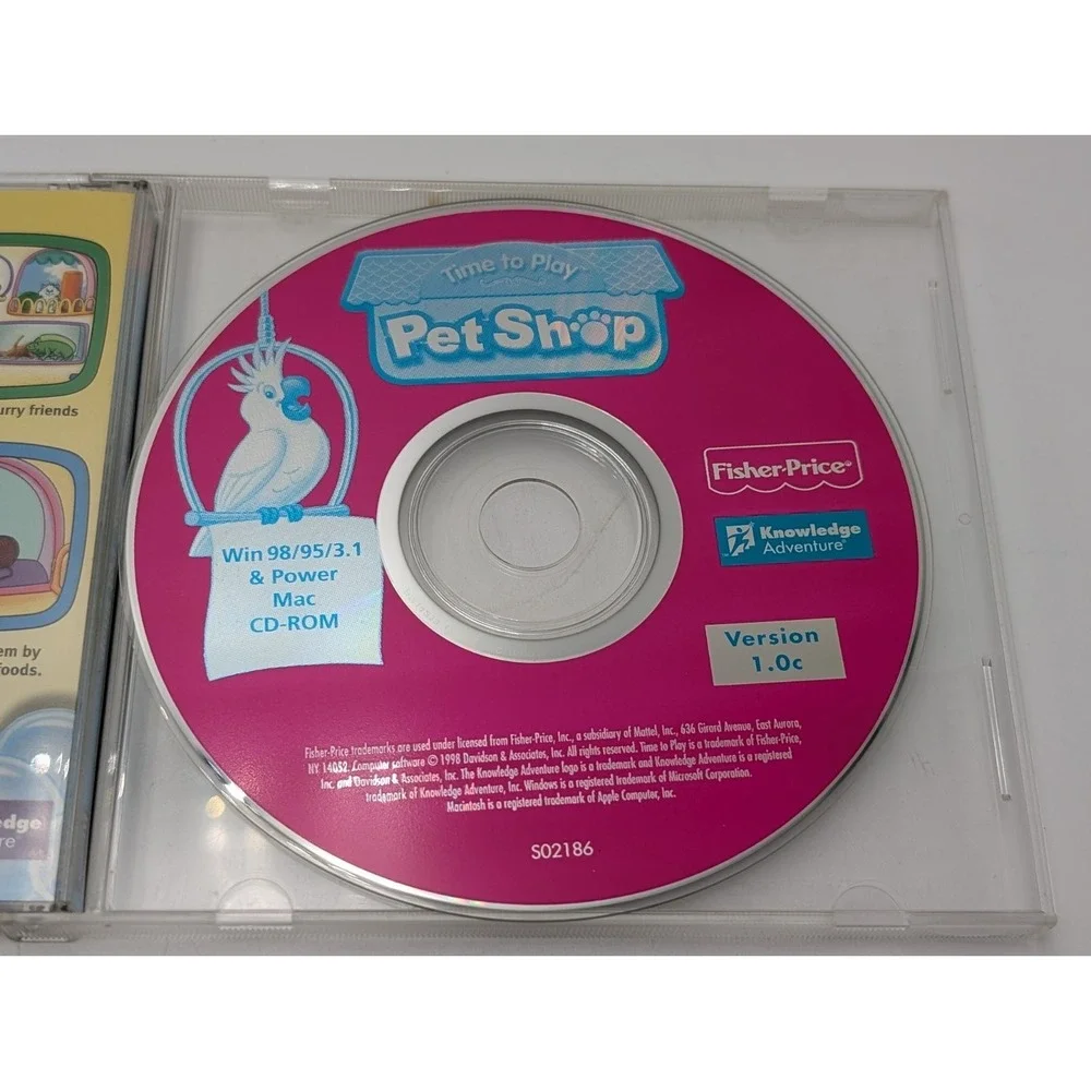 Fisher-Price Time to Play Pet Shop PC CD learn animal feed clearn care vet game!